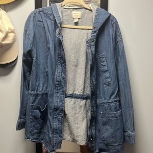 Forever 21 Contemporary Jean Jacket with Hood